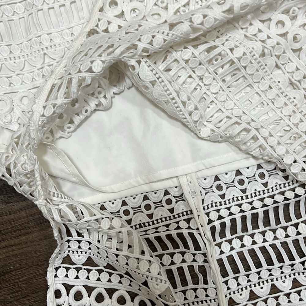 Endless Rose White Crochet Midi Dress - Picture 4 of 8